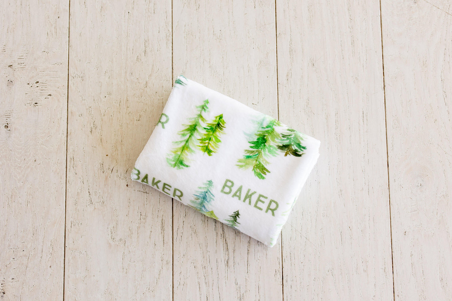 Plush Minky Personalized Blanket - Pine Trees - Sugar House Baby
