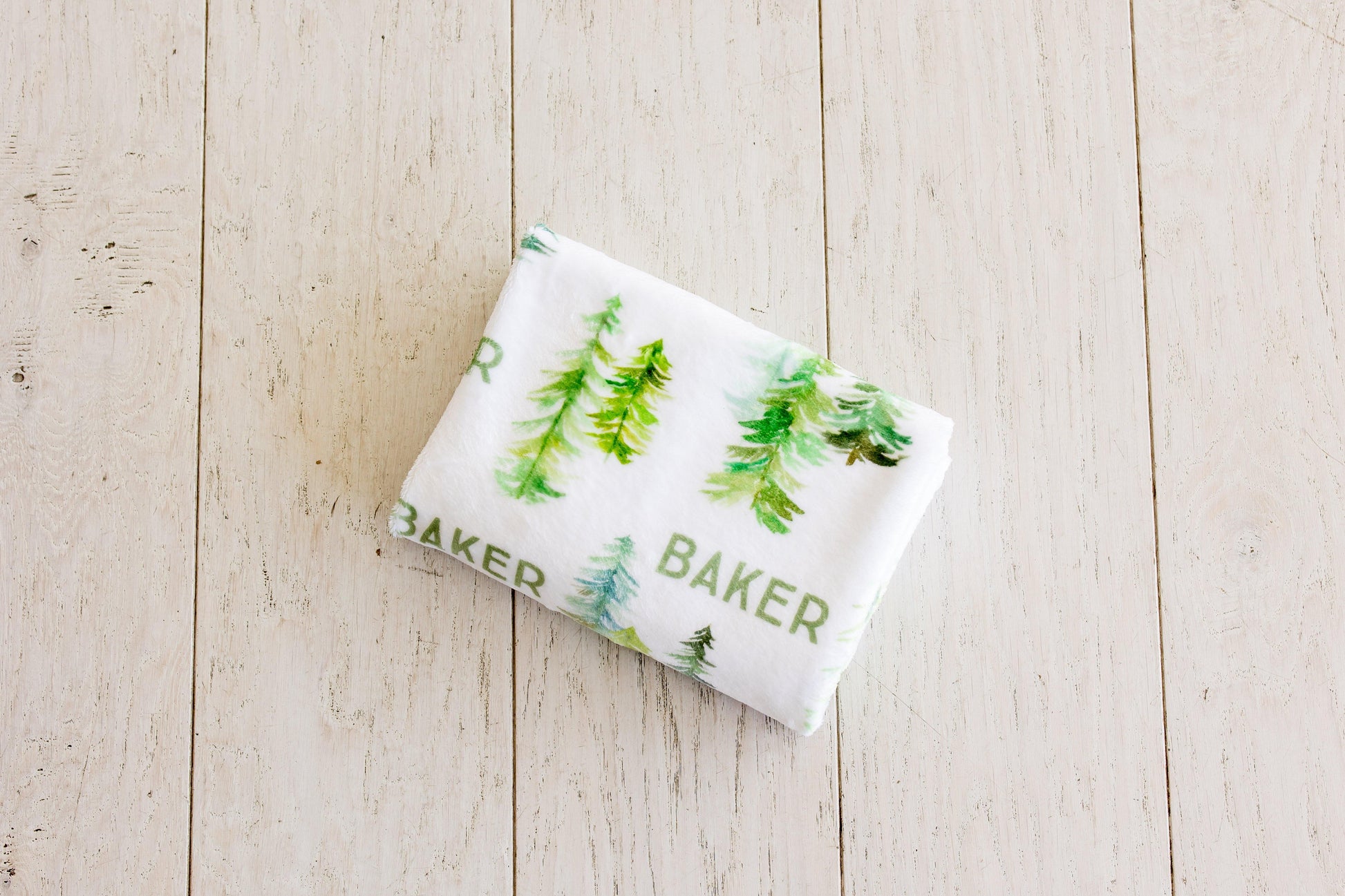 Plush Minky Personalized Blanket - Pine Trees - Sugar House Baby