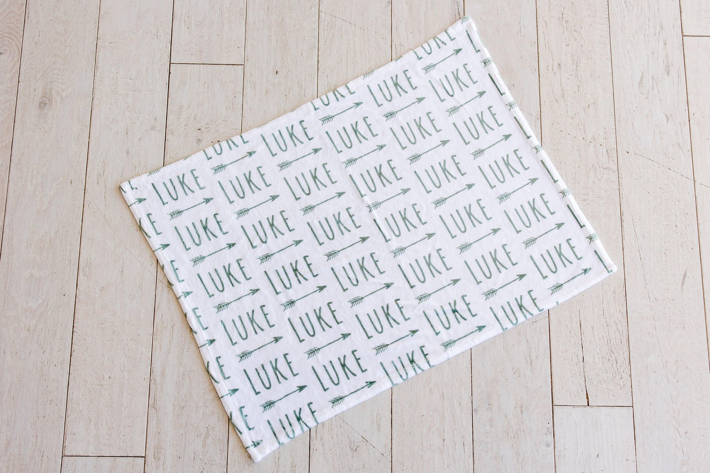 Plush Minky Personalized Blanket - Arrows on White - Sugar House Baby