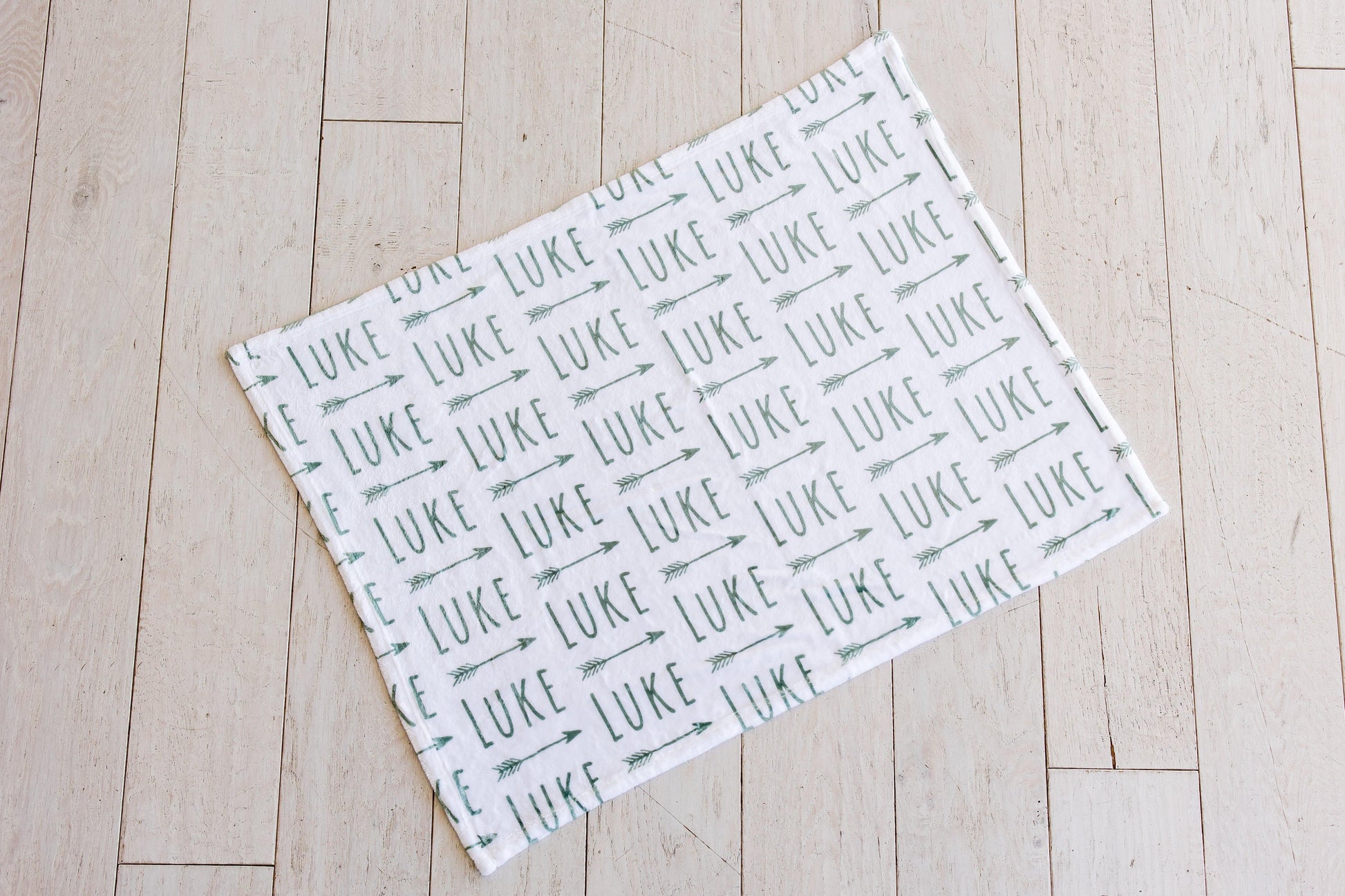 Plush Minky Personalized Blanket - Arrows on White - Sugar House Baby