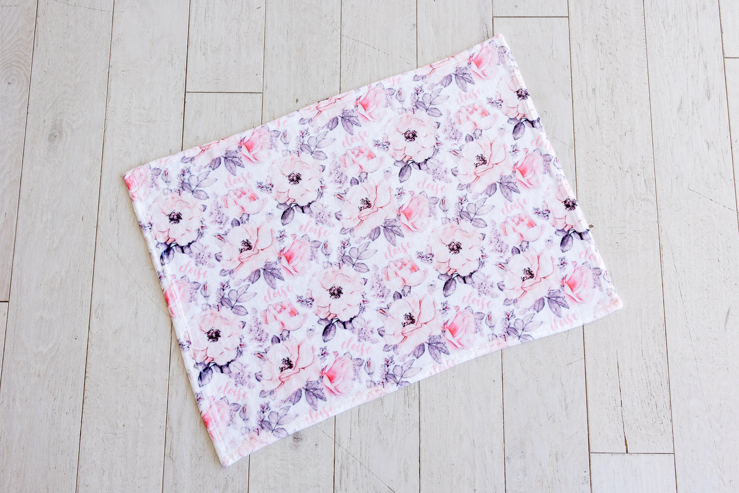 Plush Minky Personalized Blanket - Wallpaper Floral - Sugar House Baby