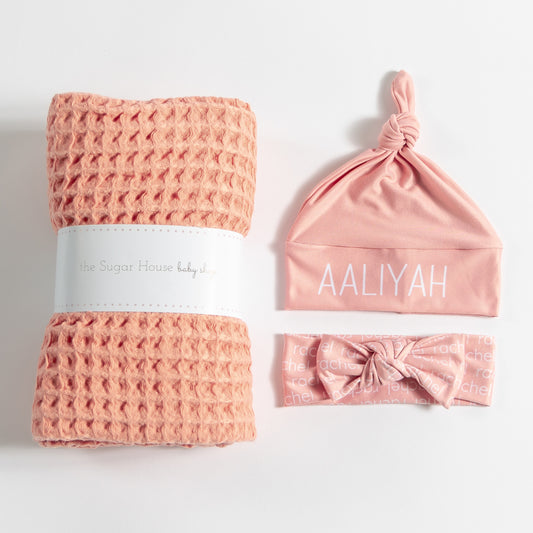 Waffle Set Personalized - Apricot