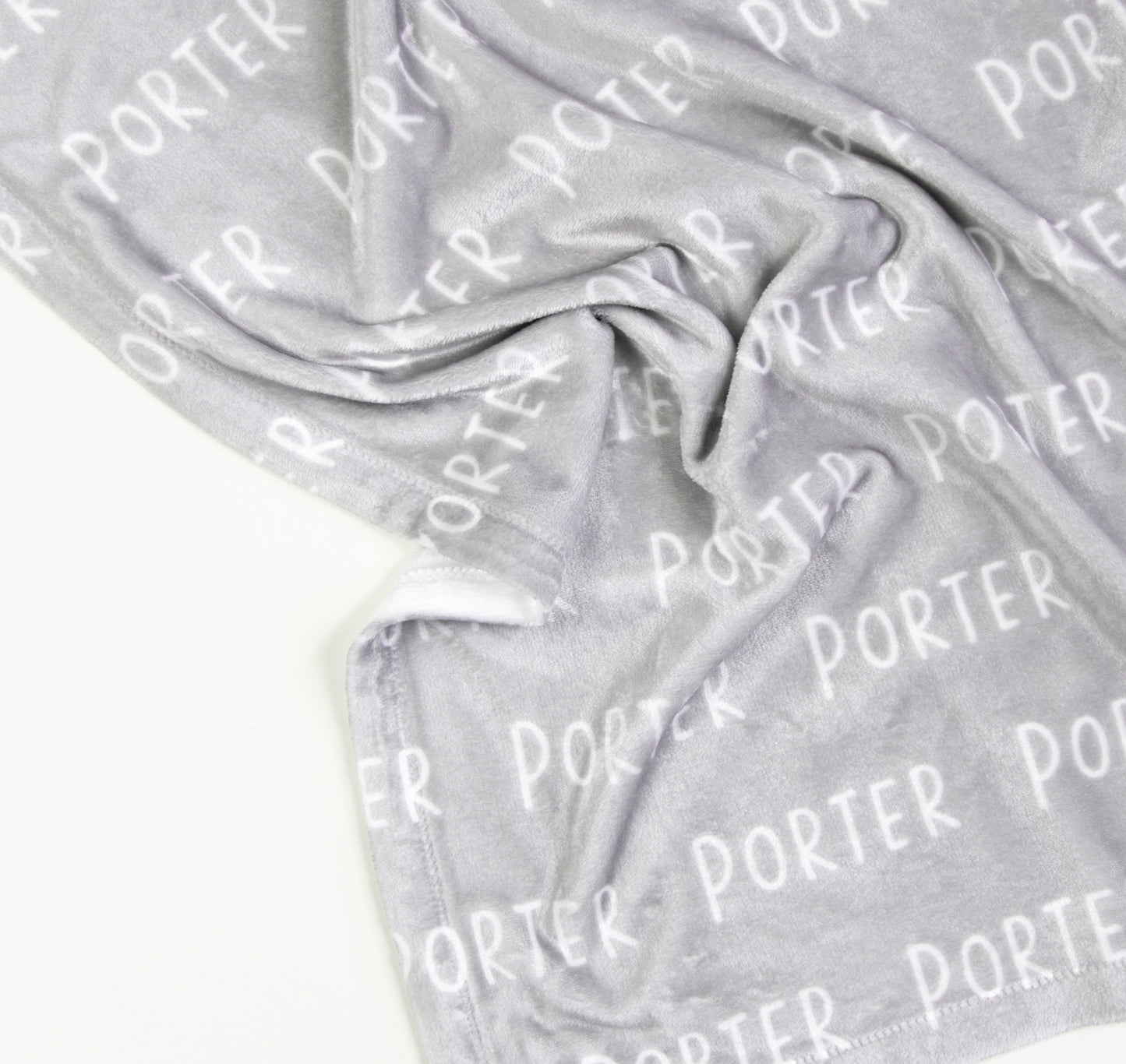 Plush Minky Blanket - Light Grey