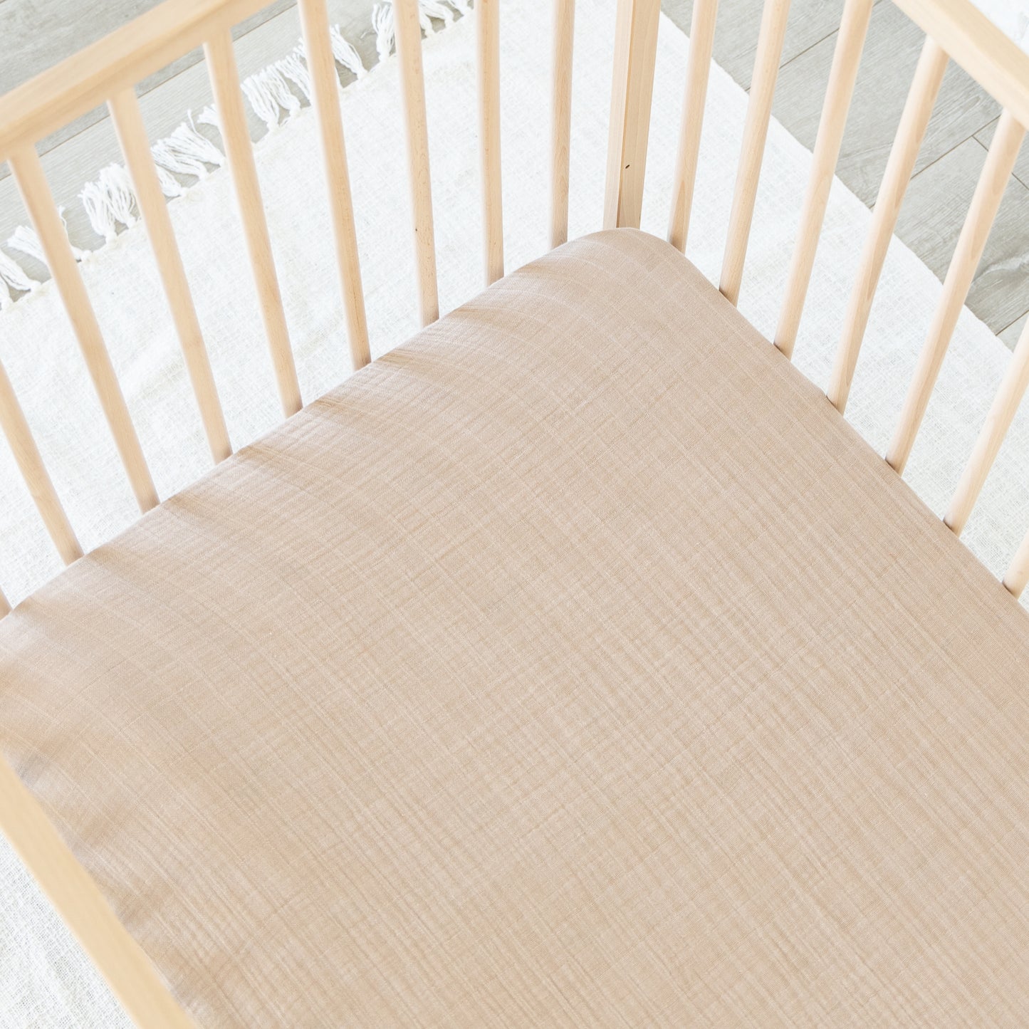 Deluxe Muslin Crib Sheet - Oat
