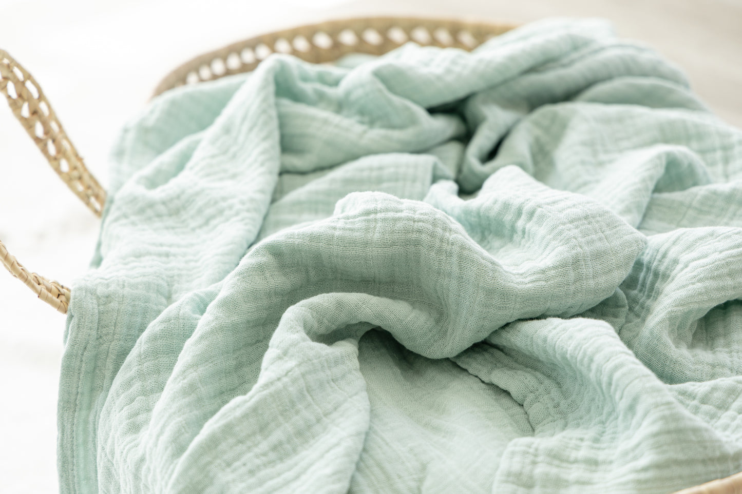 Deluxe Muslin Blanket - Seafoam