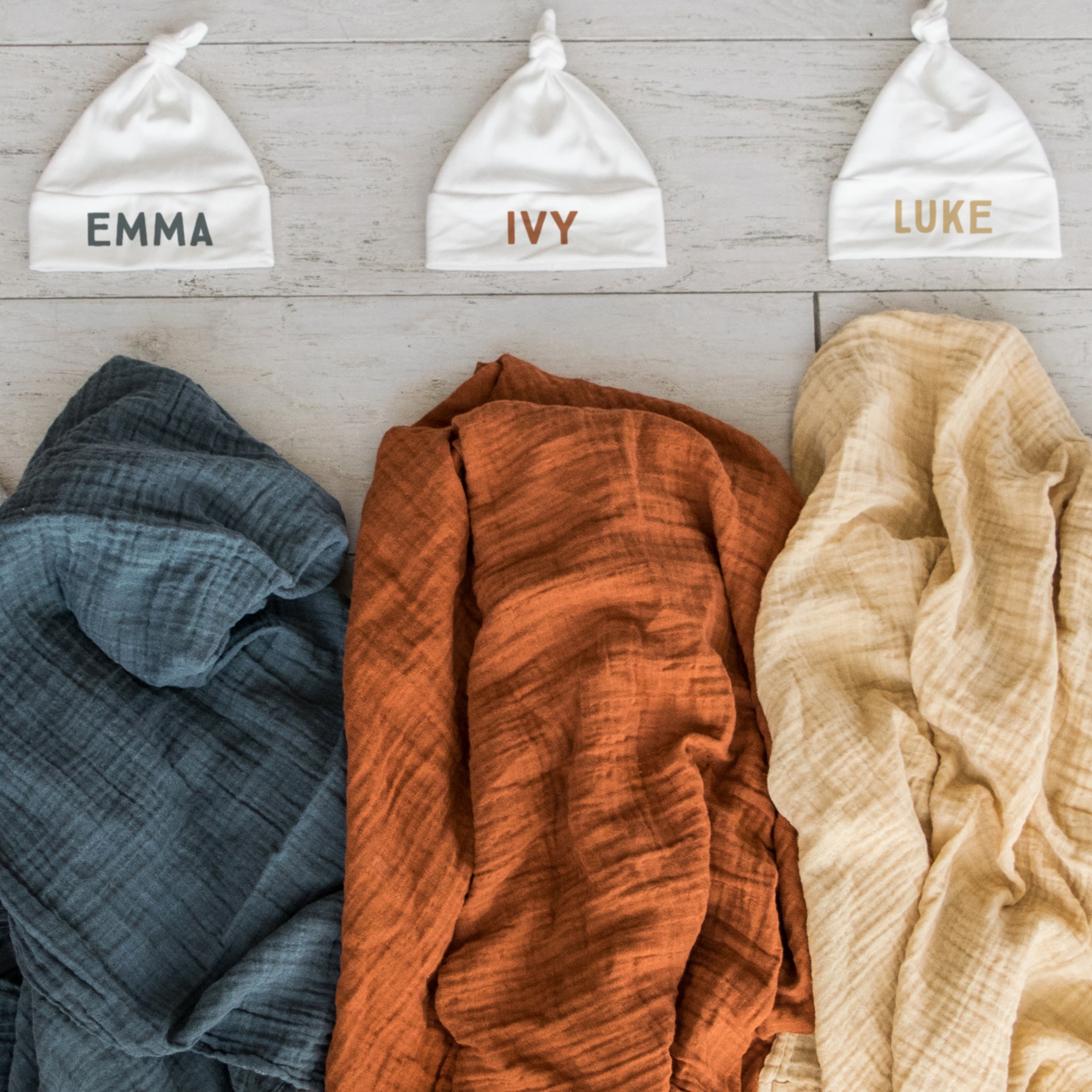 Personalized baby blankets, custom newborn gifts, swaddles & waffle