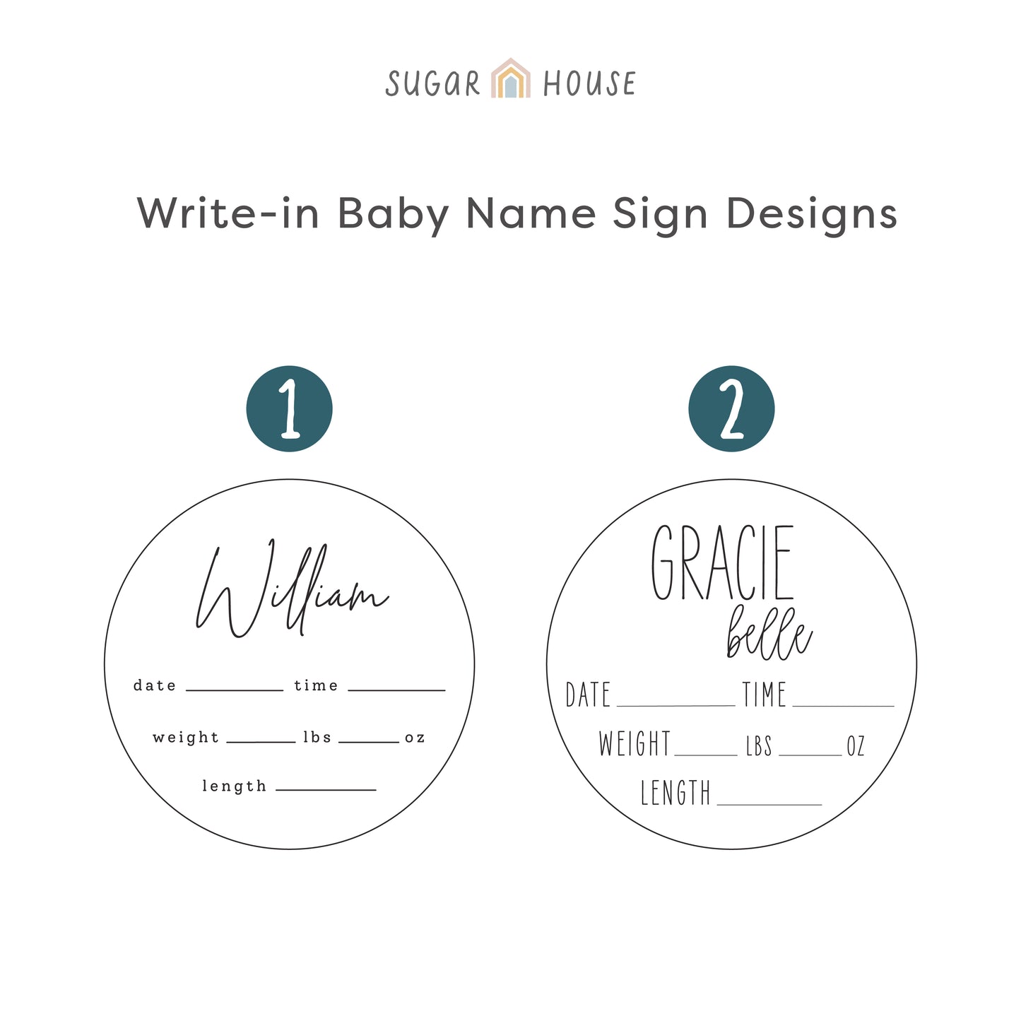 Write-in Birth Stats Sign