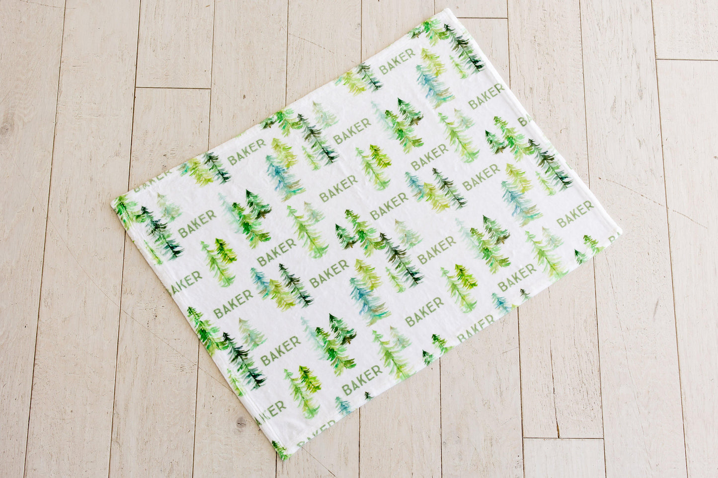 Plush Minky Personalized Blanket - Pine Trees - Sugar House Baby