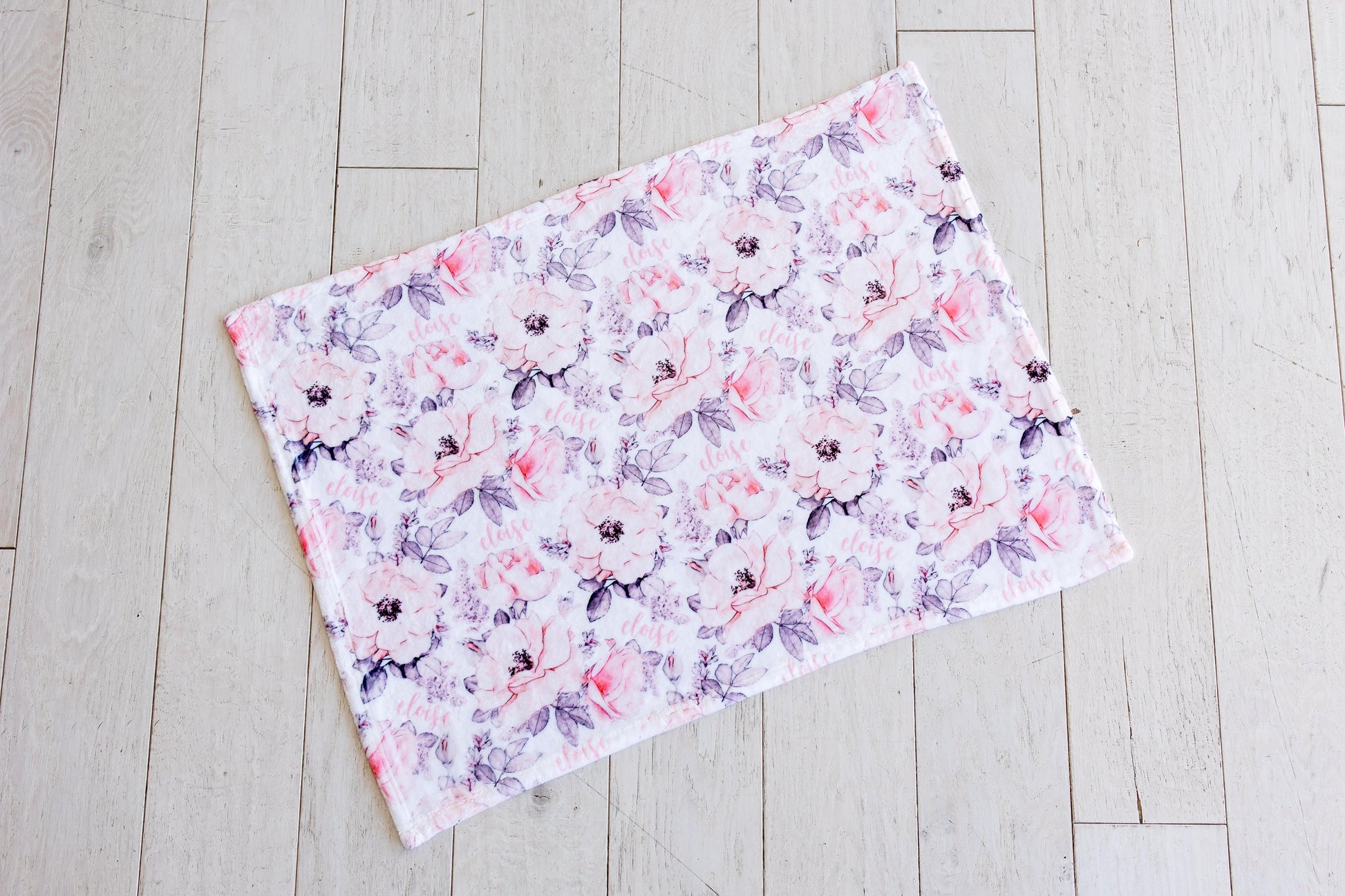 Plush Minky Personalized Blanket - Wallpaper Floral - Sugar House Baby
