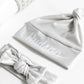 Personalized Waffle Blanket Set - Light Grey