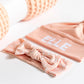 Waffle Blanket Set - Peach