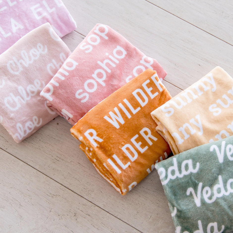 Personalized baby blankets, custom newborn gifts, swaddles & waffle