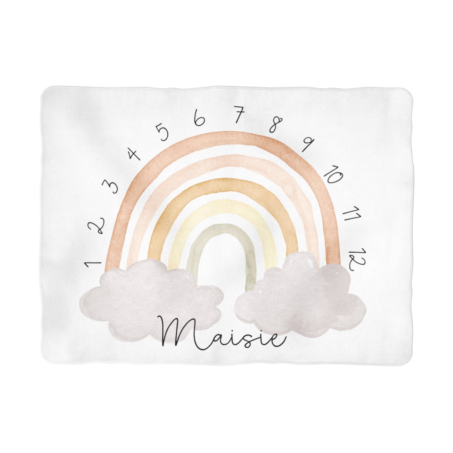 Neutral Rainbow Arch Milestone Blanket - Personalized - the Sugar House