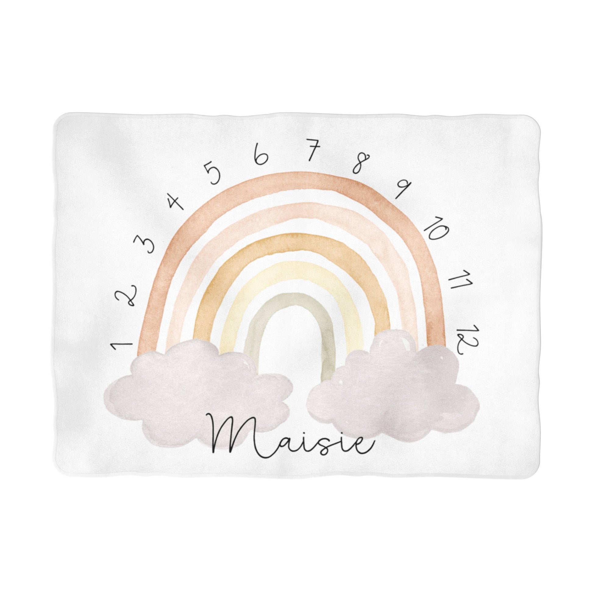 Neutral Rainbow Arch Milestone Blanket - Personalized - the Sugar House