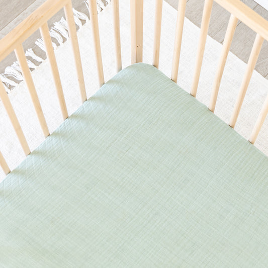 Deluxe Muslin Crib Sheet - Seafoam