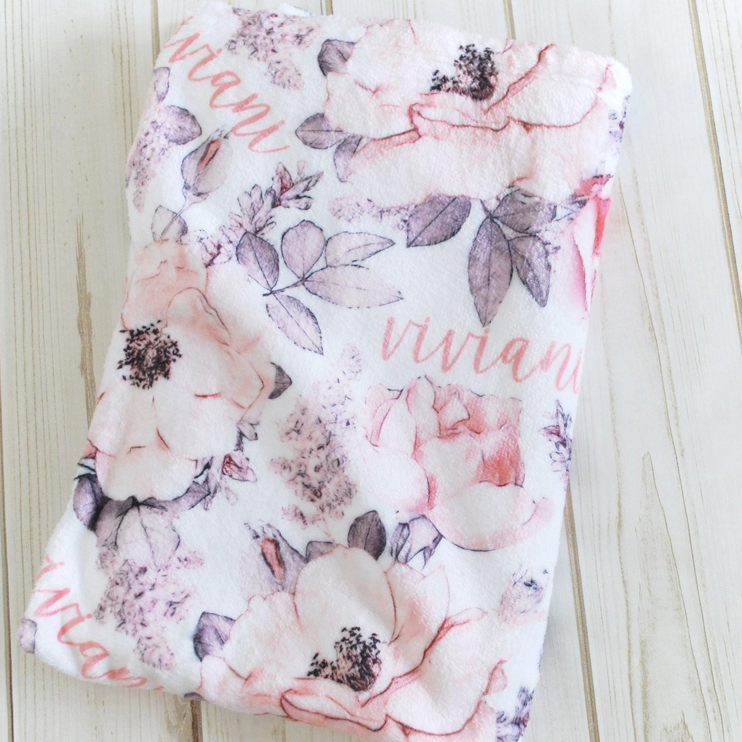 Plush Minky Personalized Blanket - Wallpaper Floral - Sugar House Baby